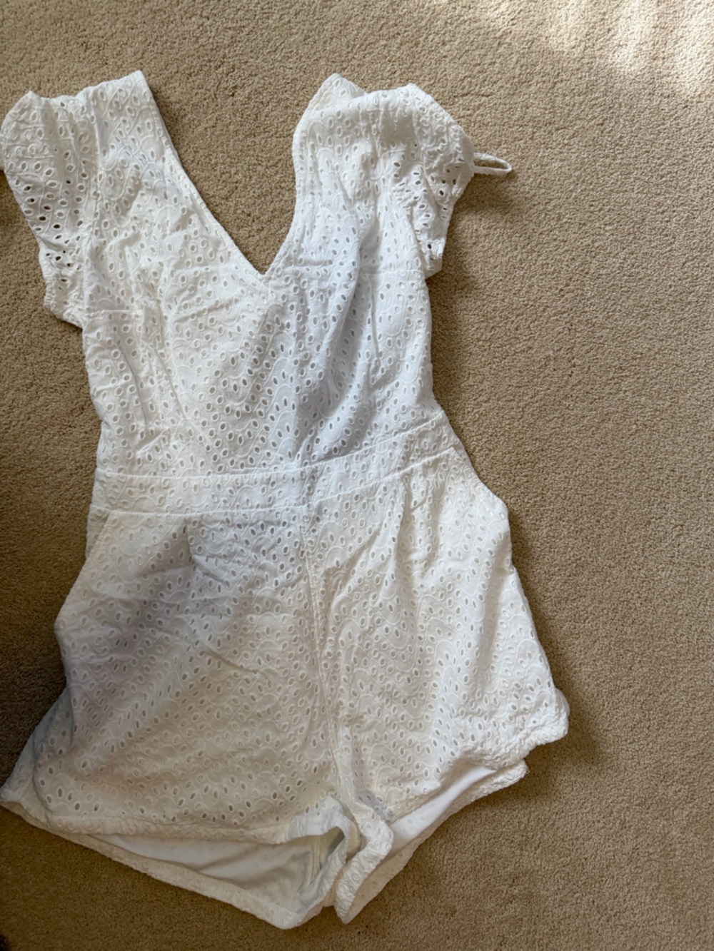 Express White Eyelet Summer Romper